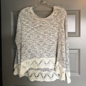 Grey and white sweater